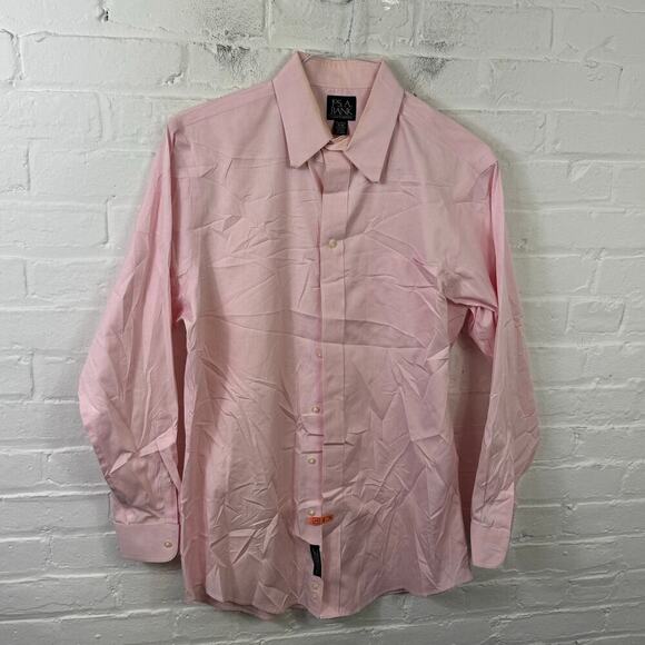 Jos. A. Bank Men Casual Button Down Shirt Long Sleeve Collared Neck Pink Size L - Picture 1 of 4